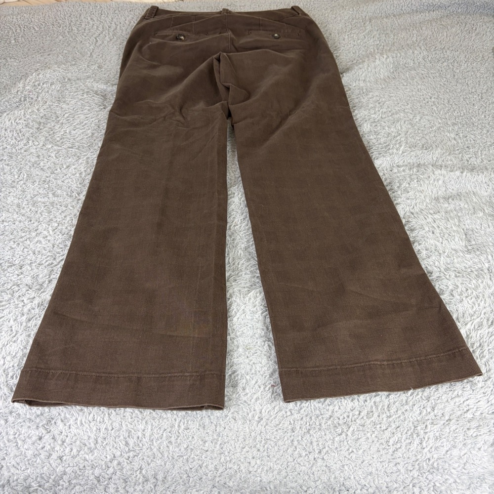 Eddie Bauer Blakely Brown Wide Leg Trousers Pants Womens 4 Micro Plaid Stretch - Picture 8 of 9